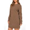 imagePRETTYGARDEN Womens Winter Long Sleeve Short Sweater Dress Chunky Ribbed Knit Tunic Pullover Oversized Fall SweatersLight Camel