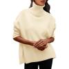imagePRETTYGARDEN Womens Turtleneck Oversized Sweater Long Sleeve Chunky Knit Pullover Casual Winter Jumper TopsBeige