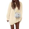 imagePRETTYGARDEN Womens Winter Long Sleeve Short Sweater Dress Chunky Ribbed Knit Tunic Pullover Oversized Fall SweatersApricot