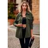 imagePRETTYGARDEN Womens 2024 Winter Jackets Lapel Coat Outerwear Casual Long Sleeve Button Down Blouse Shirts TopsArmy Green