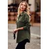 imagePRETTYGARDEN Womens 2024 Winter Jackets Lapel Coat Outerwear Casual Long Sleeve Button Down Blouse Shirts TopsArmy Green
