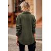 imagePRETTYGARDEN Womens 2024 Winter Jackets Lapel Coat Outerwear Casual Long Sleeve Button Down Blouse Shirts TopsArmy Green