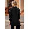 imagePRETTYGARDEN Womens 2024 Winter Jackets Lapel Coat Outerwear Casual Long Sleeve Button Down Blouse Shirts TopsBlack