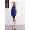 imagePRETTYGARDEN Womens 2024 Winter Jackets Lapel Coat Outerwear Casual Long Sleeve Button Down Blouse Shirts TopsBright Blue