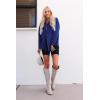 imagePRETTYGARDEN Womens 2024 Winter Jackets Lapel Coat Outerwear Casual Long Sleeve Button Down Blouse Shirts TopsBright Blue