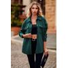 imagePRETTYGARDEN Womens 2024 Winter Jackets Lapel Coat Outerwear Casual Long Sleeve Button Down Blouse Shirts TopsDark Green