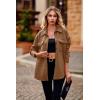 imagePRETTYGARDEN Womens 2024 Winter Jackets Lapel Coat Outerwear Casual Long Sleeve Button Down Blouse Shirts TopsDark Khaki