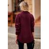 imagePRETTYGARDEN Womens 2024 Winter Jackets Lapel Coat Outerwear Casual Long Sleeve Button Down Blouse Shirts TopsDark Wine Red