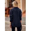 imagePRETTYGARDEN Womens 2024 Winter Jackets Lapel Coat Outerwear Casual Long Sleeve Button Down Blouse Shirts TopsNavy