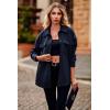 imagePRETTYGARDEN Womens 2024 Winter Jackets Lapel Coat Outerwear Casual Long Sleeve Button Down Blouse Shirts TopsNavy