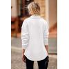 imagePRETTYGARDEN Womens 2024 Winter Jackets Lapel Coat Outerwear Casual Long Sleeve Button Down Blouse Shirts TopsWhite