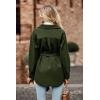 imagePRETTYGARDEN Womens Fall Fashion Winter Trench Coats Lapel Button Down Peacoat Belted Outerwear Casual JacketsArmy Green