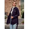 imagePRETTYGARDEN Womens Fall Fashion Winter Trench Coats Lapel Button Down Peacoat Belted Outerwear Casual JacketsDark Purple