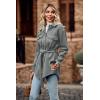 imagePRETTYGARDEN Womens Fall Fashion Winter Trench Coats Lapel Button Down Peacoat Belted Outerwear Casual JacketsGrey