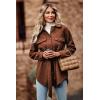 imagePRETTYGARDEN Womens Fall Fashion Winter Trench Coats Lapel Button Down Peacoat Belted Outerwear Casual JacketsRed Brown