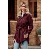 imagePRETTYGARDEN Womens Fall Fashion Winter Trench Coats Lapel Button Down Peacoat Belted Outerwear Casual JacketsWine Red
