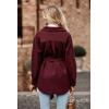 imagePRETTYGARDEN Womens Fall Fashion Winter Trench Coats Lapel Button Down Peacoat Belted Outerwear Casual JacketsWine Red