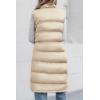 imagePRETTYGARDEN Womens Fall Long Puffer Vest Collared Sleeveless Button Down Warm Jackets Coat Casual Trendy Winter OuterwearBeige