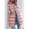 imagePRETTYGARDEN Womens Fall Long Puffer Vest Collared Sleeveless Button Down Warm Jackets Coat Casual Trendy Winter OuterwearPink