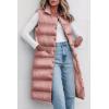 imagePRETTYGARDEN Womens Fall Long Puffer Vest Collared Sleeveless Button Down Warm Jackets Coat Casual Trendy Winter OuterwearPink