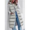 imagePRETTYGARDEN Womens Fall Long Puffer Vest Collared Sleeveless Button Down Warm Jackets Coat Casual Trendy Winter OuterwearSilver Grey