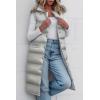 imagePRETTYGARDEN Womens Fall Long Puffer Vest Collared Sleeveless Button Down Warm Jackets Coat Casual Trendy Winter OuterwearSilver Grey