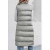 imagePRETTYGARDEN Womens Fall Long Puffer Vest Collared Sleeveless Button Down Warm Jackets Coat Casual Trendy Winter OuterwearSilver Grey