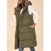 imagePRETTYGARDEN Womens Long Puffer Vest Fall Winter Trendy Zip Up Sleeveless Coat Down Jacket Quilted Hooded Warm OuterwearArmy Green