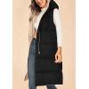 imagePRETTYGARDEN Womens Long Puffer Vest Fall Winter Trendy Zip Up Sleeveless Coat Down Jacket Quilted Hooded Warm OuterwearBlack