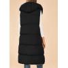 imagePRETTYGARDEN Womens Long Puffer Vest Fall Winter Trendy Zip Up Sleeveless Coat Down Jacket Quilted Hooded Warm OuterwearBlack