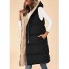 imagePRETTYGARDEN Womens Long Puffer Vest Fall Winter Trendy Zip Up Sleeveless Coat Down Jacket Quilted Hooded Warm OuterwearBlack