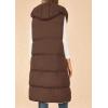 imagePRETTYGARDEN Womens Long Puffer Vest Fall Winter Trendy Zip Up Sleeveless Coat Down Jacket Quilted Hooded Warm OuterwearDark Brown
