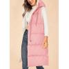 imagePRETTYGARDEN Womens Long Puffer Vest Fall Winter Trendy Zip Up Sleeveless Coat Down Jacket Quilted Hooded Warm OuterwearPink