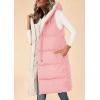 imagePRETTYGARDEN Womens Long Puffer Vest Fall Winter Trendy Zip Up Sleeveless Coat Down Jacket Quilted Hooded Warm OuterwearPink