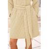 imagePRETTYGARDEN Womens Long Sleeve Dresses Spring Fall Casual Short Belted Dress Trendy Quilted Outfits with PocketsBeige