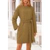 imagePRETTYGARDEN Womens Long Sleeve Dresses Spring Fall Casual Short Belted Dress Trendy Quilted Outfits with PocketsOlive Green