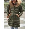 imagePRETTYGARDEN Womens Long Winter Puffer Coats Hooded Zip Up Thickened Parka Down Jackets Trendy Fashion Warm OuterwearArmy Green