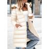 imagePRETTYGARDEN Womens Long Winter Puffer Coats Hooded Zip Up Thickened Parka Down Jackets Trendy Fashion Warm OuterwearBeige White