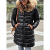 imagePRETTYGARDEN Womens Long Winter Puffer Coats Hooded Zip Up Thickened Parka Down Jackets Trendy Fashion Warm OuterwearBlack