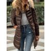 imagePRETTYGARDEN Womens Long Winter Puffer Coats Hooded Zip Up Thickened Parka Down Jackets Trendy Fashion Warm OuterwearCoffee