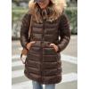 imagePRETTYGARDEN Womens Long Winter Puffer Coats Hooded Zip Up Thickened Parka Down Jackets Trendy Fashion Warm OuterwearCoffee