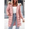 imagePRETTYGARDEN Womens Long Winter Puffer Coats Hooded Zip Up Thickened Parka Down Jackets Trendy Fashion Warm OuterwearPink