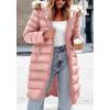 imagePRETTYGARDEN Womens Long Winter Puffer Coats Hooded Zip Up Thickened Parka Down Jackets Trendy Fashion Warm OuterwearPink