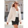 imagePRETTYGARDEN Womens 2025 Winter Coats Fleece Cropped Jacket Faux Fur Long Sleeve Pockets Shaggy Warm Outerwear Fall ClothesApricot