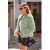 imagePRETTYGARDEN Womens 2025 Winter Coats Fleece Cropped Jacket Faux Fur Long Sleeve Pockets Shaggy Warm Outerwear Fall ClothesBean Green