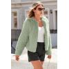 imagePRETTYGARDEN Womens 2025 Winter Coats Fleece Cropped Jacket Faux Fur Long Sleeve Pockets Shaggy Warm Outerwear Fall ClothesBean Green