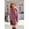 imagePRETTYGARDEN Womens 2025 Winter Coats Fleece Cropped Jacket Faux Fur Long Sleeve Pockets Shaggy Warm Outerwear Fall ClothesBean Paste Red