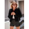 imagePRETTYGARDEN Womens 2025 Winter Coats Fleece Cropped Jacket Faux Fur Long Sleeve Pockets Shaggy Warm Outerwear Fall ClothesBlack