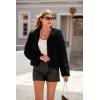 imagePRETTYGARDEN Womens 2025 Winter Coats Fleece Cropped Jacket Faux Fur Long Sleeve Pockets Shaggy Warm Outerwear Fall ClothesBlack