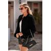 imagePRETTYGARDEN Womens 2025 Winter Coats Fleece Cropped Jacket Faux Fur Long Sleeve Pockets Shaggy Warm Outerwear Fall ClothesBlack